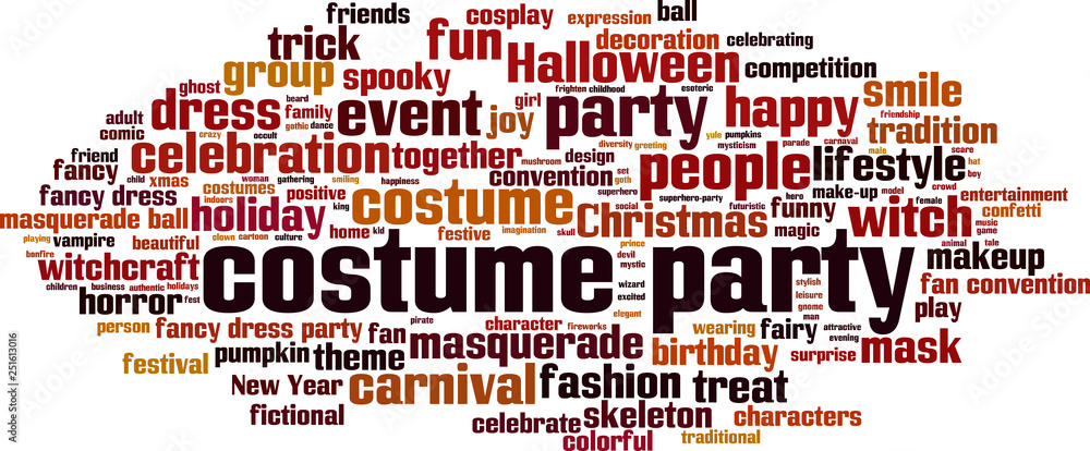 Costume party word cloud