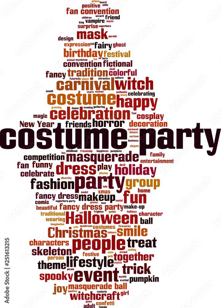 Obraz premium Costume party word cloud