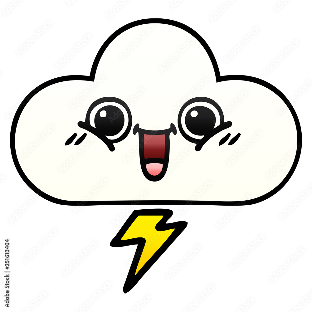 gradient shaded cartoon storm cloud gradient shaded cartoon storm cloud