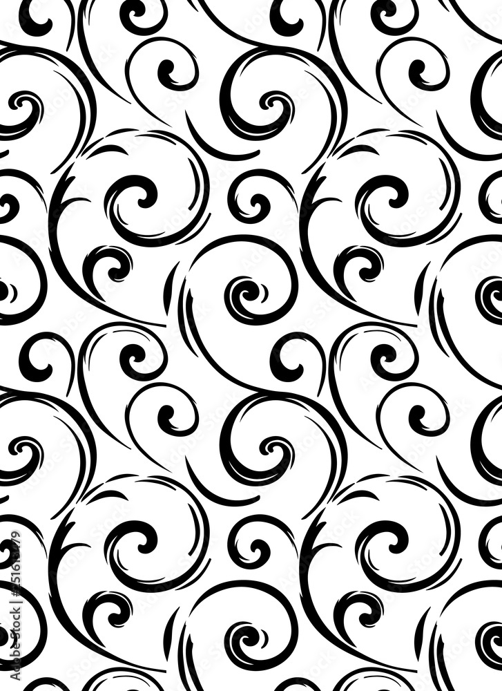 Linear seamless pattern. Stylish decor with elegant lines and curls. Decorative ornamental lattice. Linear seamless pattern. Stylish decor with elegant lines and curls. Decorative ornamental lattice.