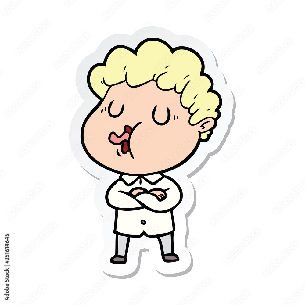 sticker of a cartoon man singing sticker of a cartoon man singing