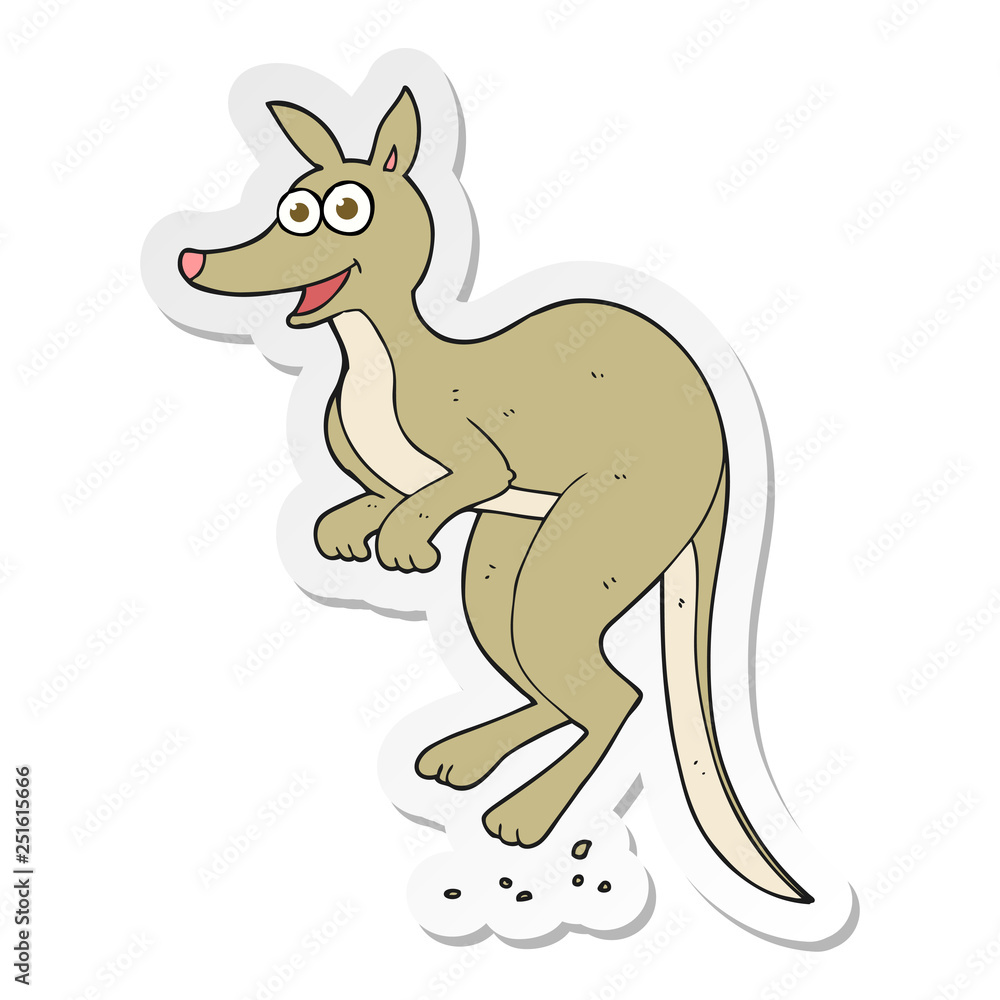 Fototapeta premium sticker of a cartoon kangaroo