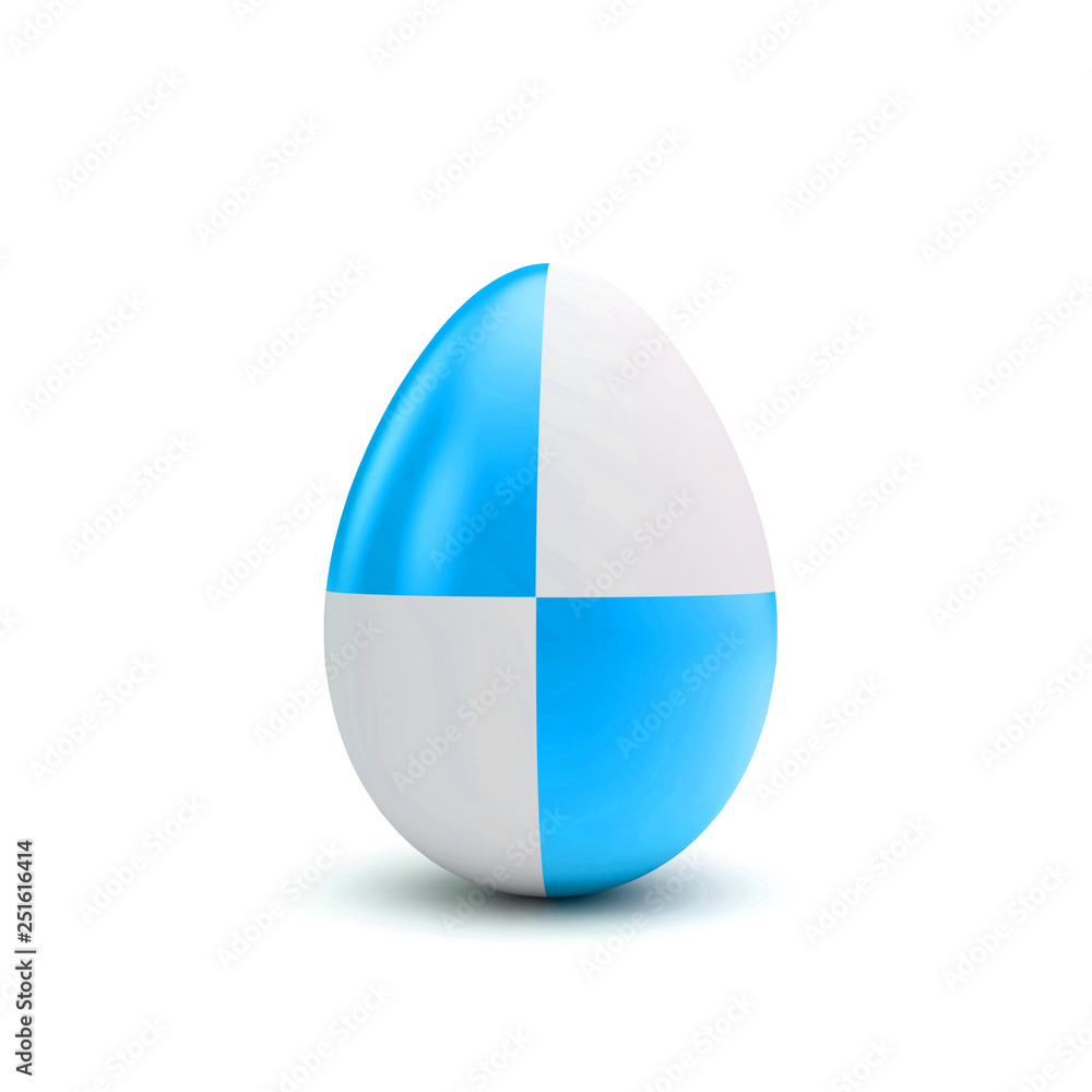 Easter egg with blue and white pattern. 3D Rendering Easter egg with blue and white pattern. 3D Rendering