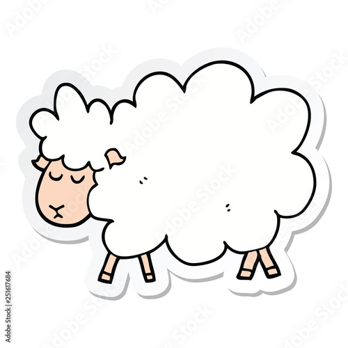 sticker of a cartoon sheep