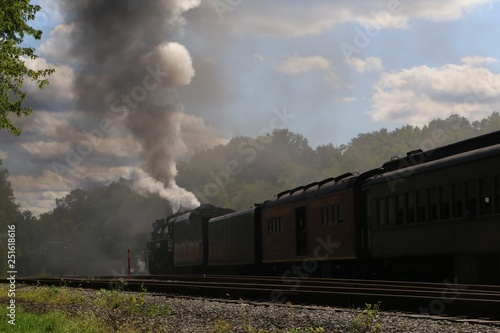 Passing historical steam train