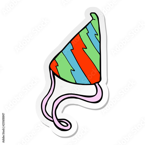 sticker of a cartoon party hat