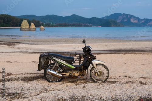cargo motorbike at the beach