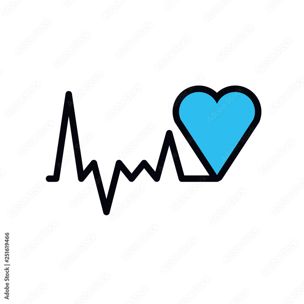 heart with heart rate isolated icon heart with heart rate isolated icon