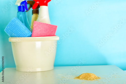 Set for spring cleaning. Jews associate spring cleaning with cleaning for Passover, Pesach in Hebrew. Jews in these days get rid of chametz (leavened products). photo