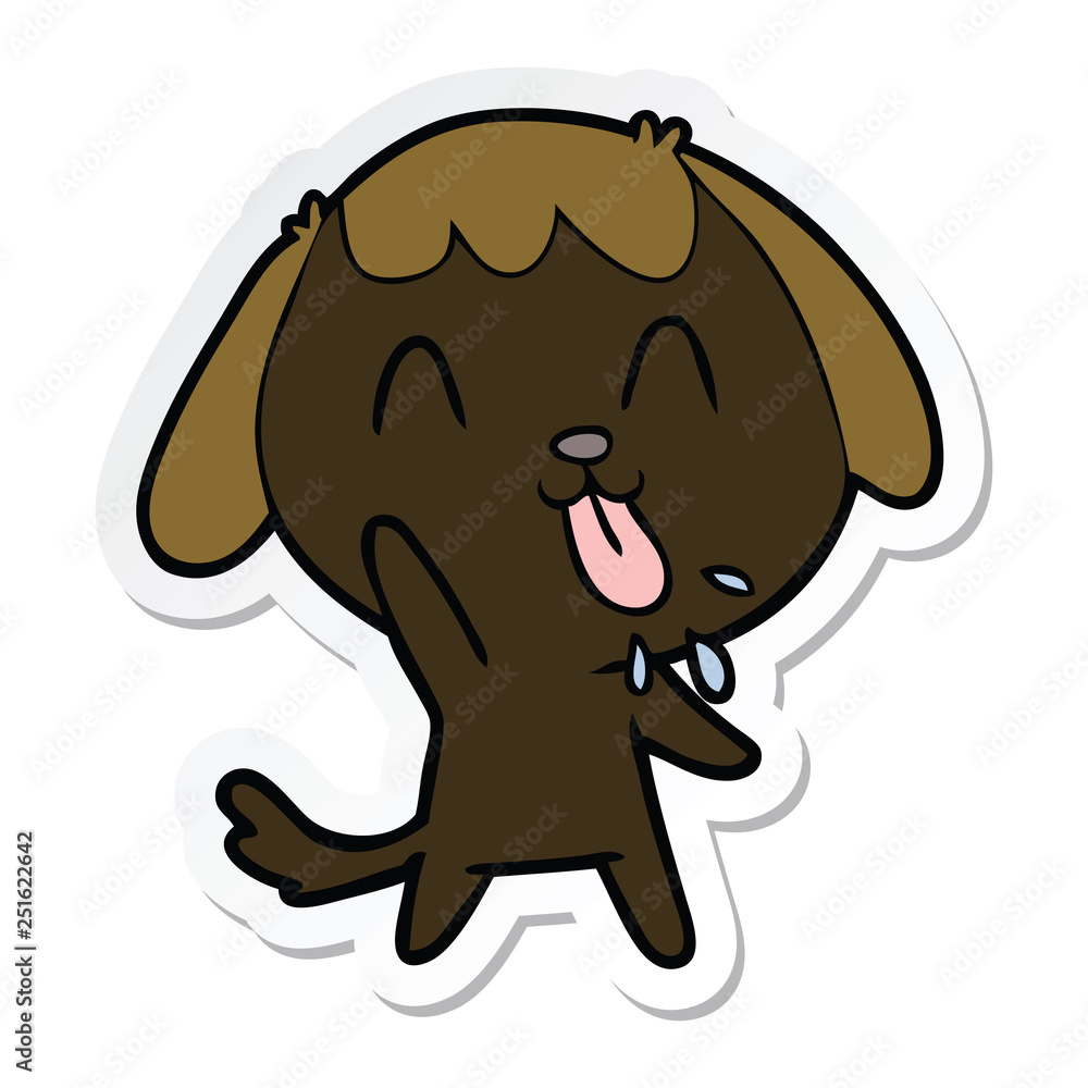 sticker of a cute cartoon dog sticker of a cute cartoon dog