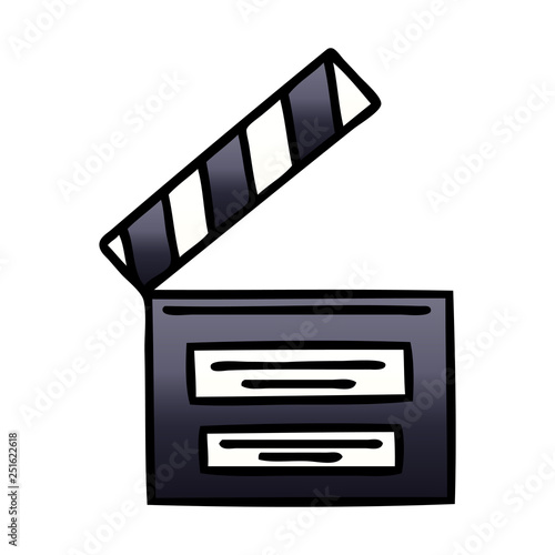 gradient shaded cartoon film clapper board
