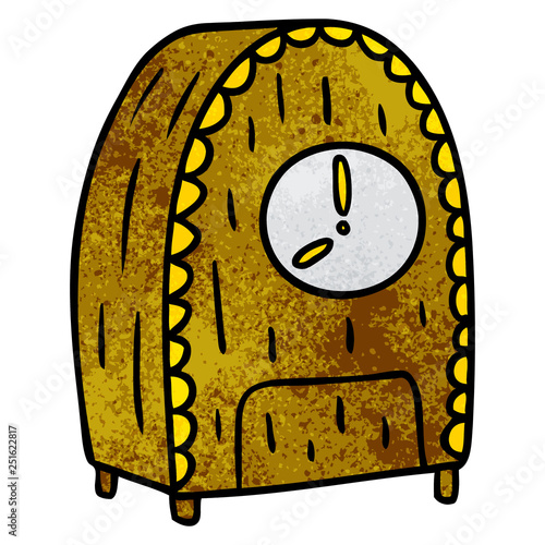 textured cartoon doodle of an old fashioned clock