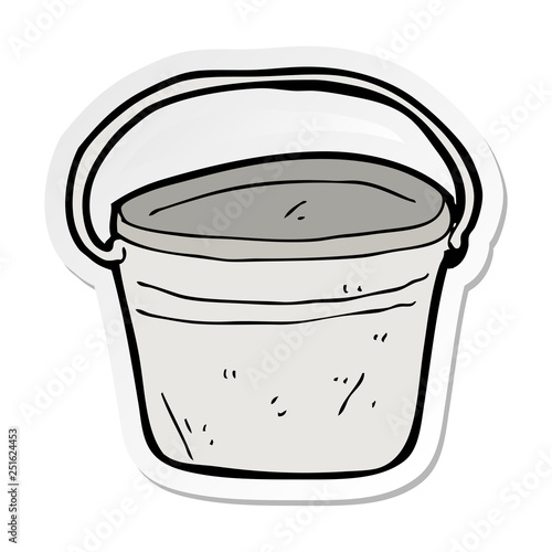 sticker of a cartoon metal bucket