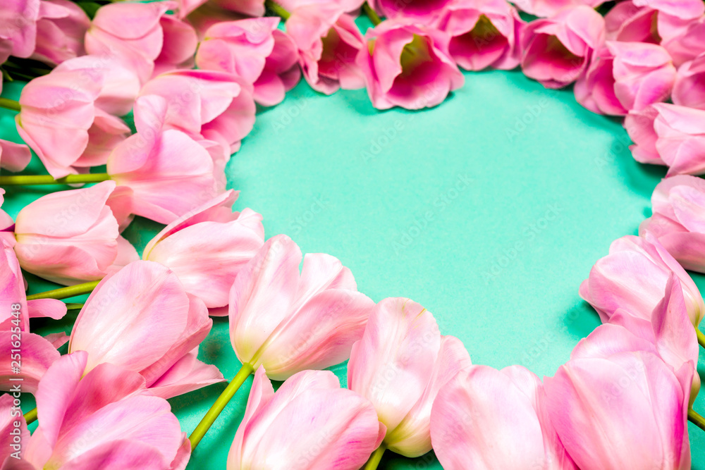 spring flowers banner - bunch of pink tulip flowersbright colorful background. spring flowers banner - bunch of pink tulip flowersbright colorful background.