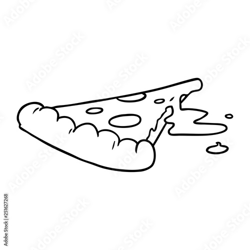 line drawing doodle of a slice of pizza