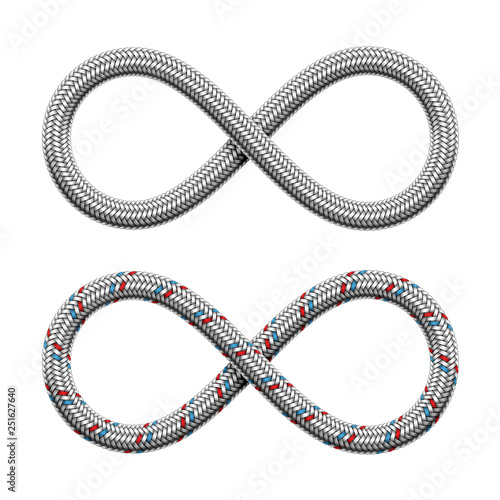 Vector Infinity sign made of hydraulic hose or braided armored cable.