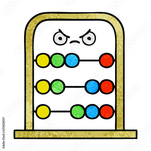 retro grunge texture cartoon abacus