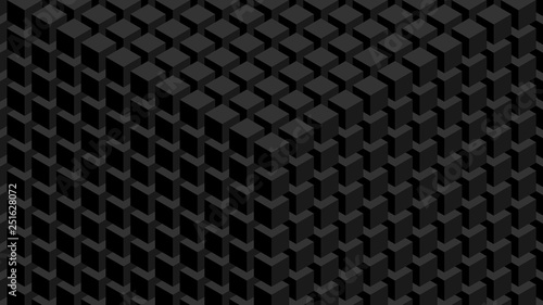 Trendy widescreen geometric background in isometric style 1920 x 1080 px. Wall of cubes.