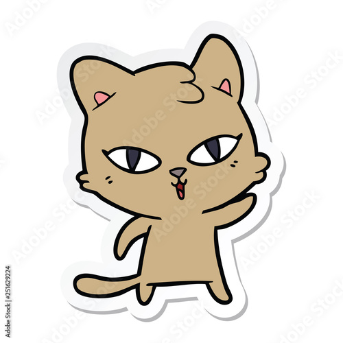 sticker of a cartoon cat