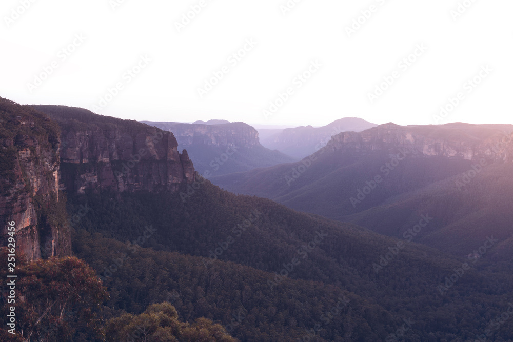 Naklejka premium Australia Blue mountains sunrise