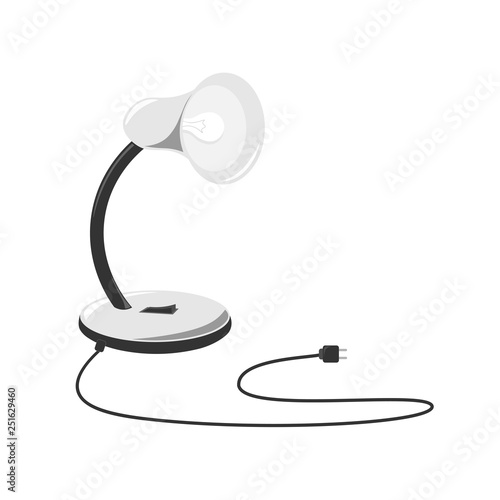 Table lamp isolated on white background. Vector illustration. Flat design.