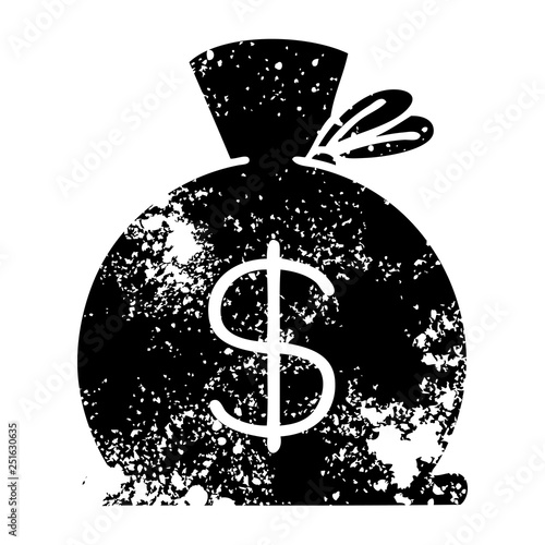distressed symbol bag of money