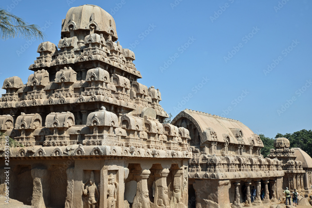 Temple des cinq Rathas à Mallabapuram, Inde du Sud