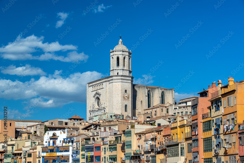 Girona Cathedral Rising Above the Town