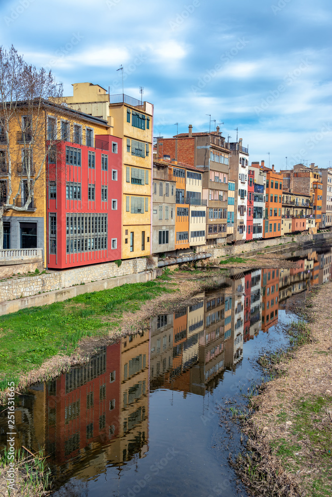Colorful Buildings in Girona, Spain