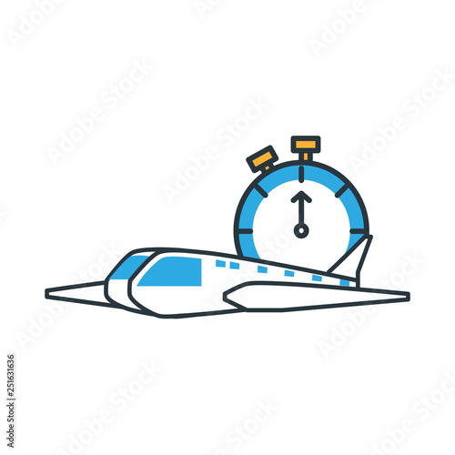 airplane travel with chronometer timer
