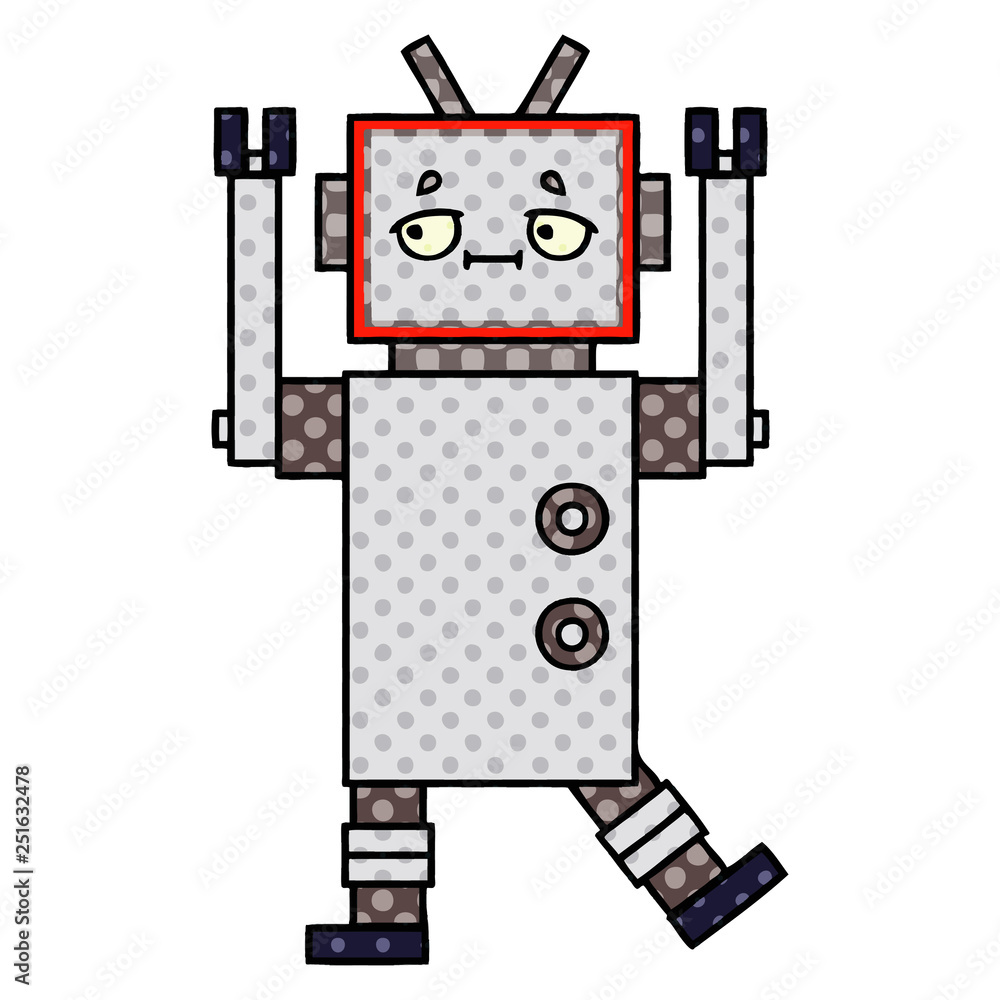 comic book style cartoon robot comic book style cartoon robot