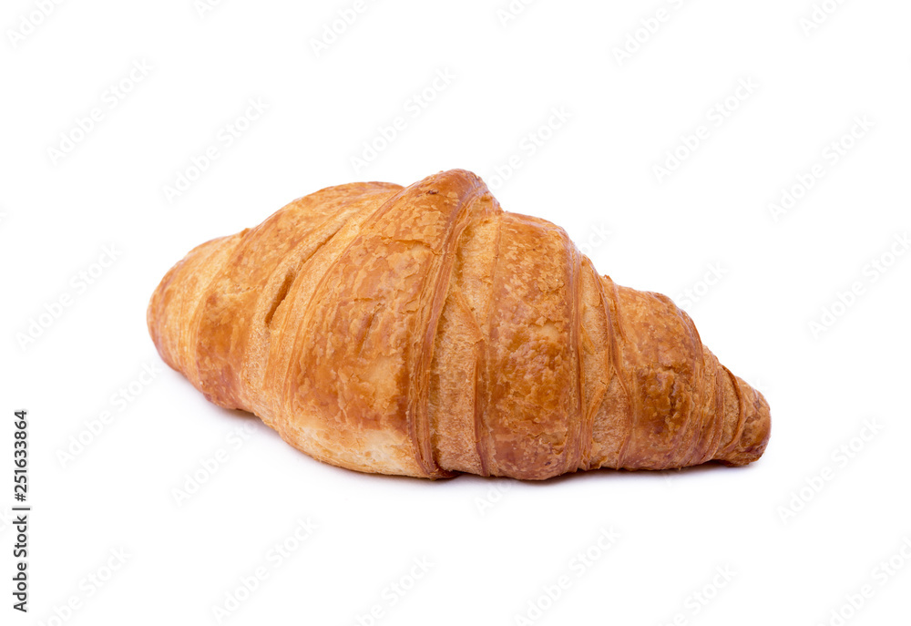 Fresh buttery croissant isolated on white background Fresh buttery croissant isolated on white background