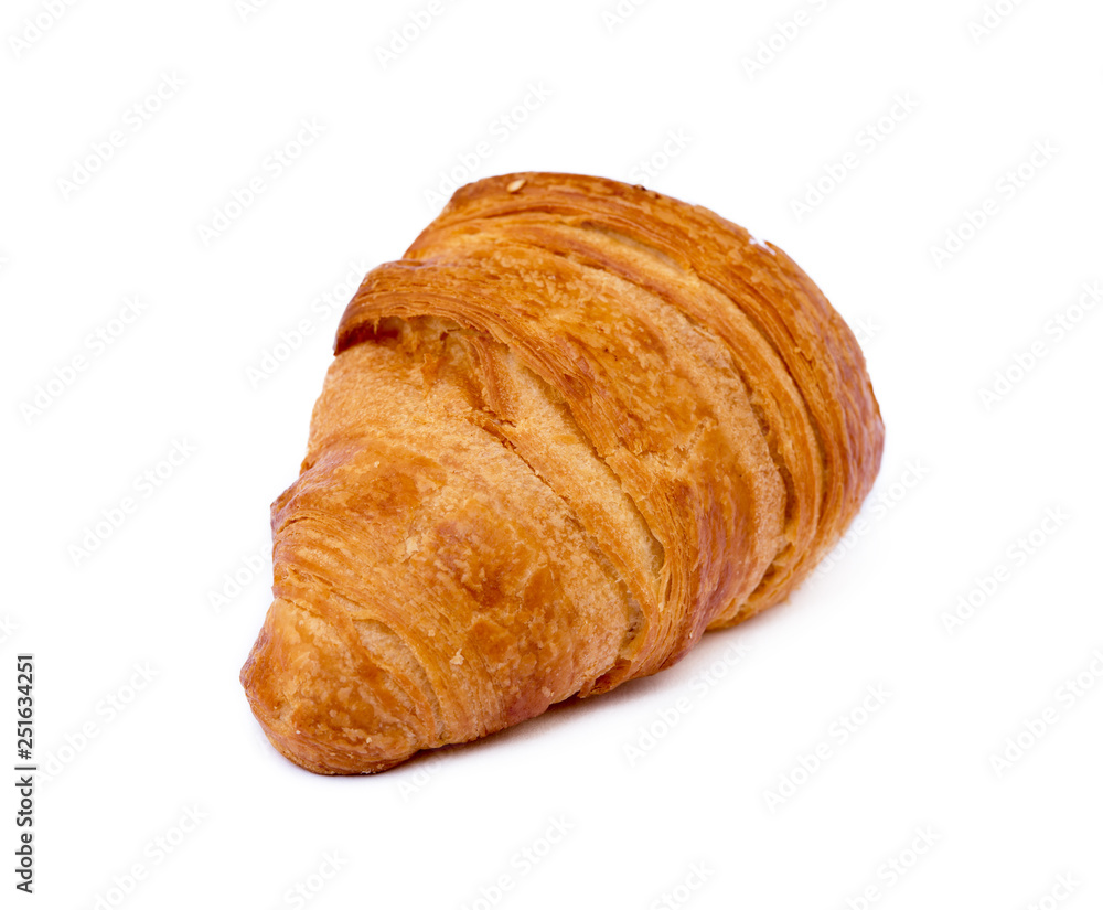 Fresh buttery croissant isolated on white background Fresh buttery croissant isolated on white background