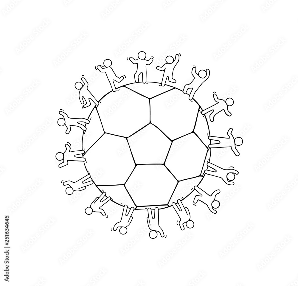 Fototapeta premium people standing around the ball.