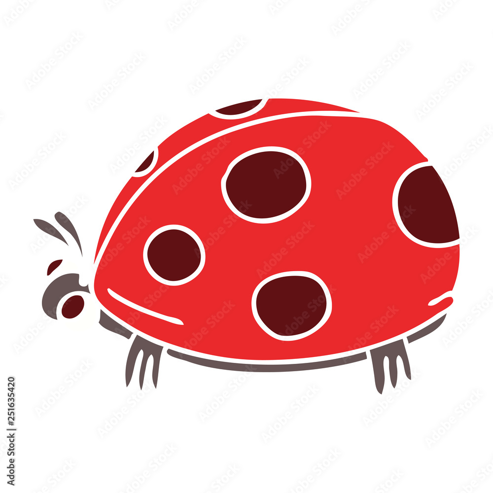 Obraz premium quirky hand drawn cartoon ladybird