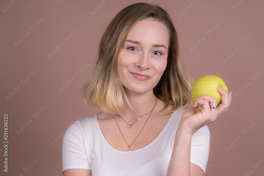 girl with an apple girl with an apple