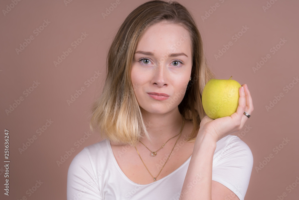 girl with an apple girl with an apple