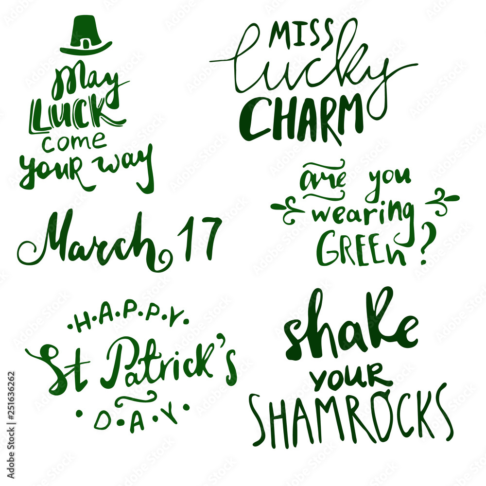 Obraz premium St Patrick s day handwritten quotation poster vector