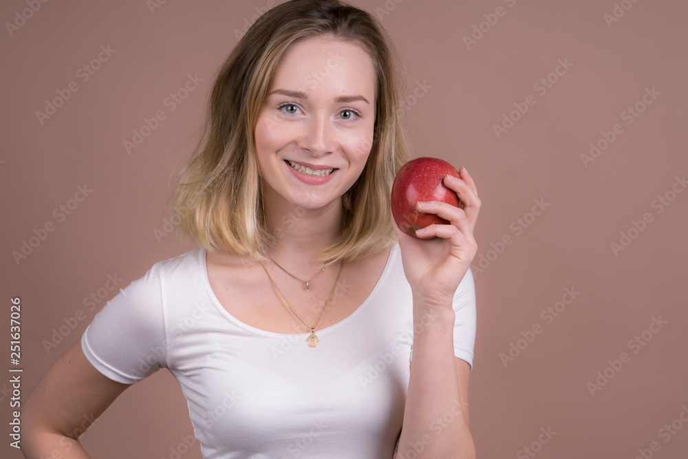 girl with an apple girl with an apple