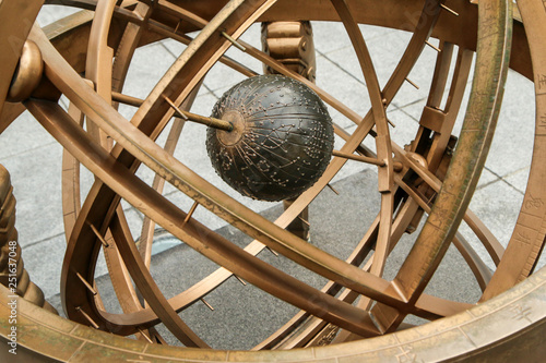 A detail of the asian, Korean, armillary sphere in Seoul. photo