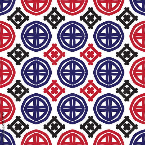 Seamless pattern with alternate geometric elements.