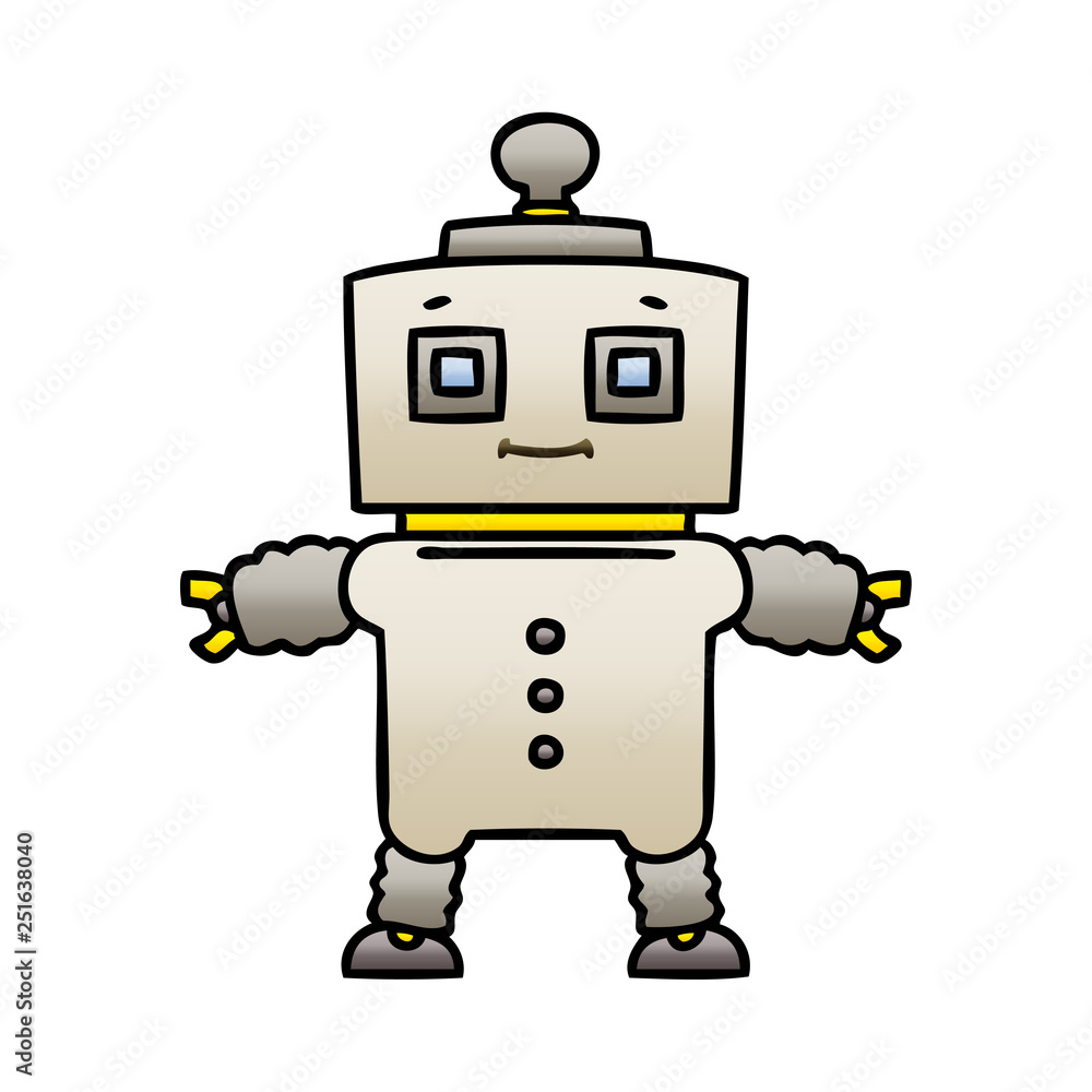 Fototapeta premium quirky gradient shaded cartoon robot