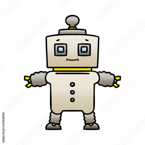 quirky gradient shaded cartoon robot