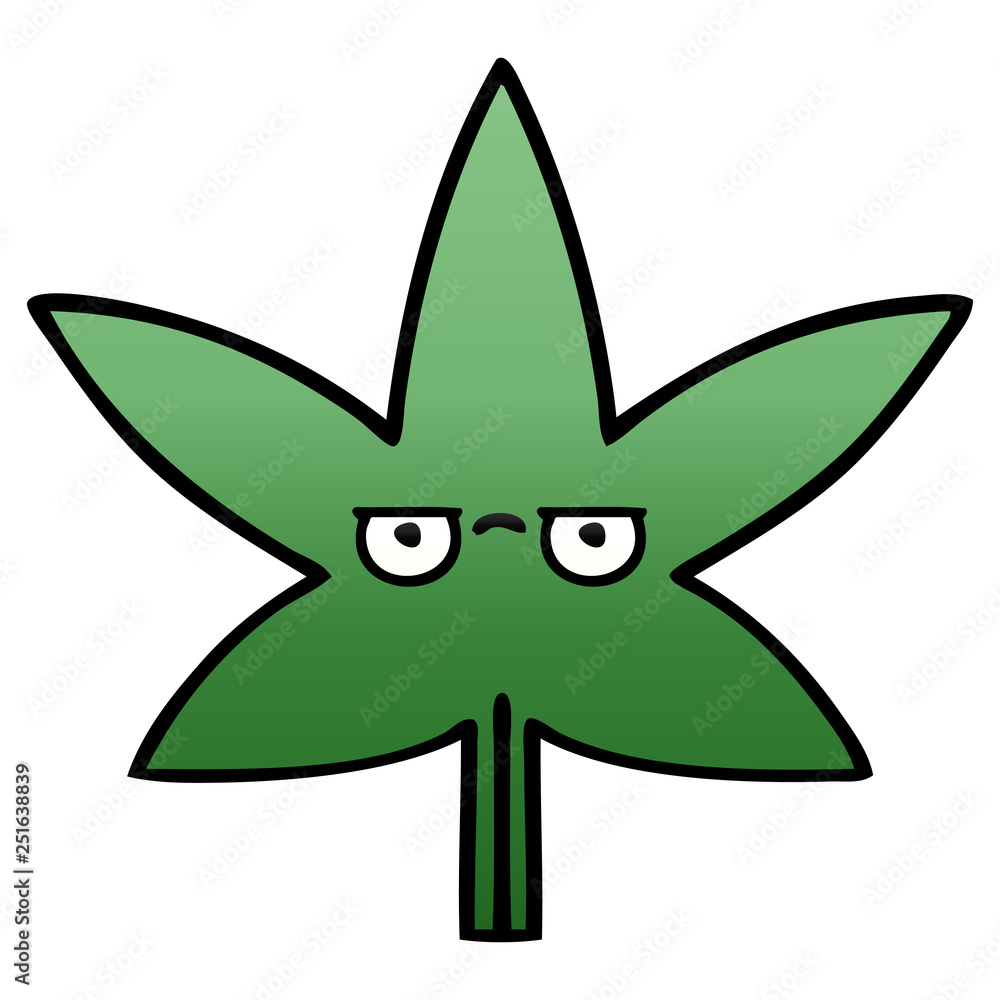 gradient shaded cartoon marijuana leaf gradient shaded cartoon marijuana leaf