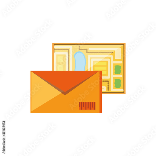envelope mail with map guide