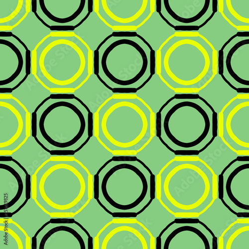 Seamless pattern with colorful circular elements.