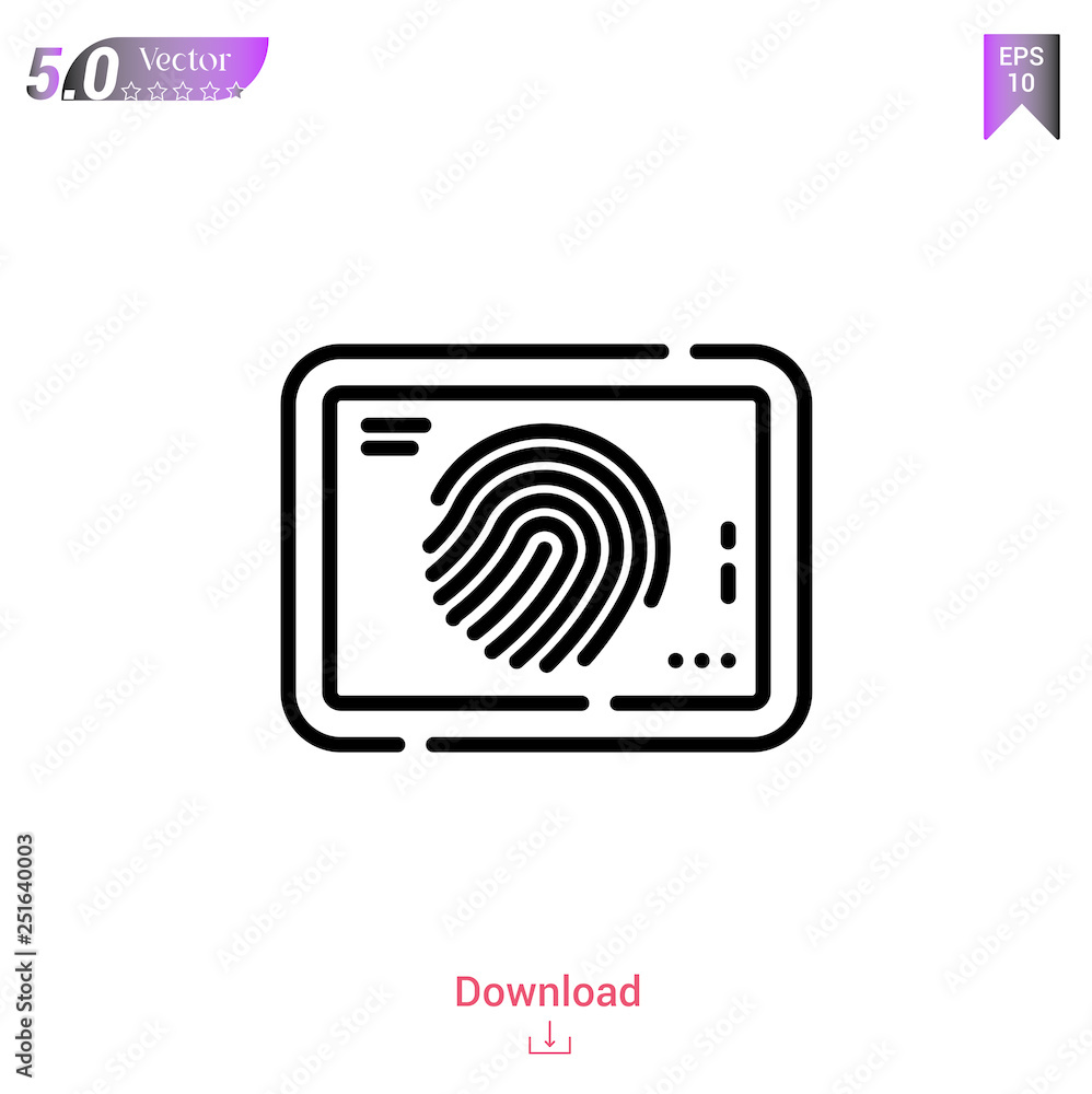 finger print icon of future world icons isolated on white background. Line pictogram. Graphic design, mobile application, logo, user interface. Editable stroke. EPS10 format vector illustration finger print icon of future world icons isolated on white background. Line pictogram. Graphic design, mobile application, logo, user interface. Editable stroke. EPS10 format vector illustration