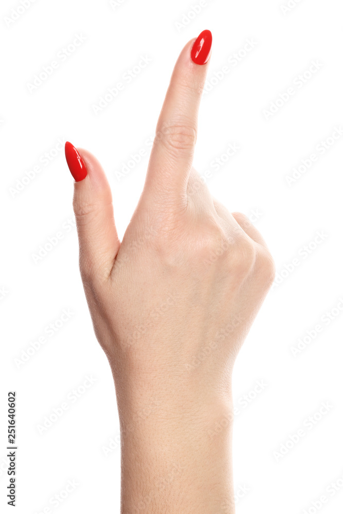 Woman hand with the index finger pointing up. Isolated with clipping path. Woman hand with the index finger pointing up. Isolated with clipping path.
