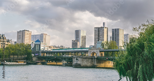 Apartment buildings next to the river Seine in Paris  France