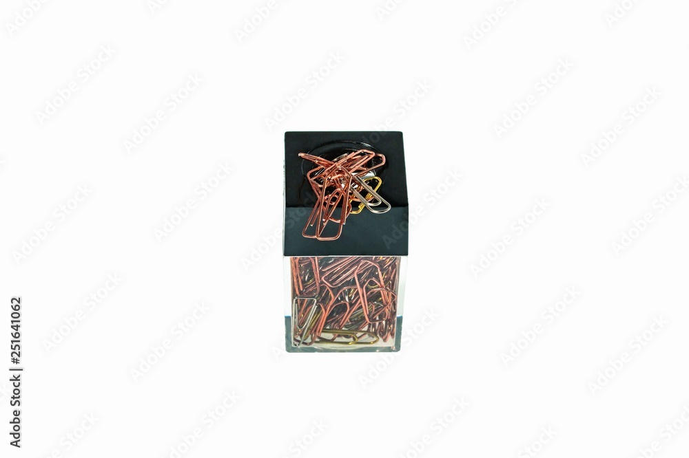 Close up view of Magnetic Paper Clip Holder isolated. Stationery concept. Close up view of Magnetic Paper Clip Holder isolated. Stationery concept.